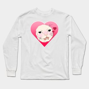 I Love Cats Pink Hearts Long Sleeve T-Shirt